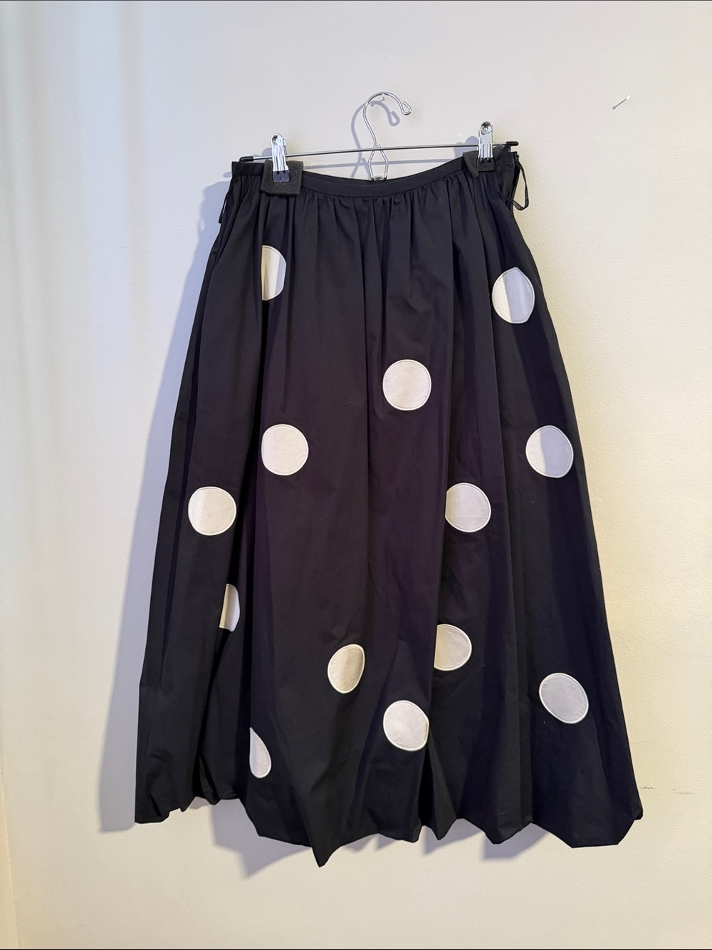 TORY BURCH Black Polka Dot Skirt with White Dots